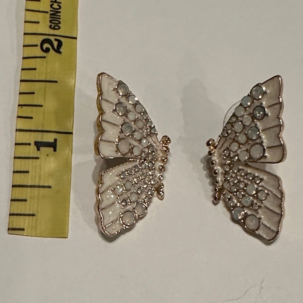 Chic Butterfly Earrings with Silver and Gold Accents EUC - Picture 4 of 4